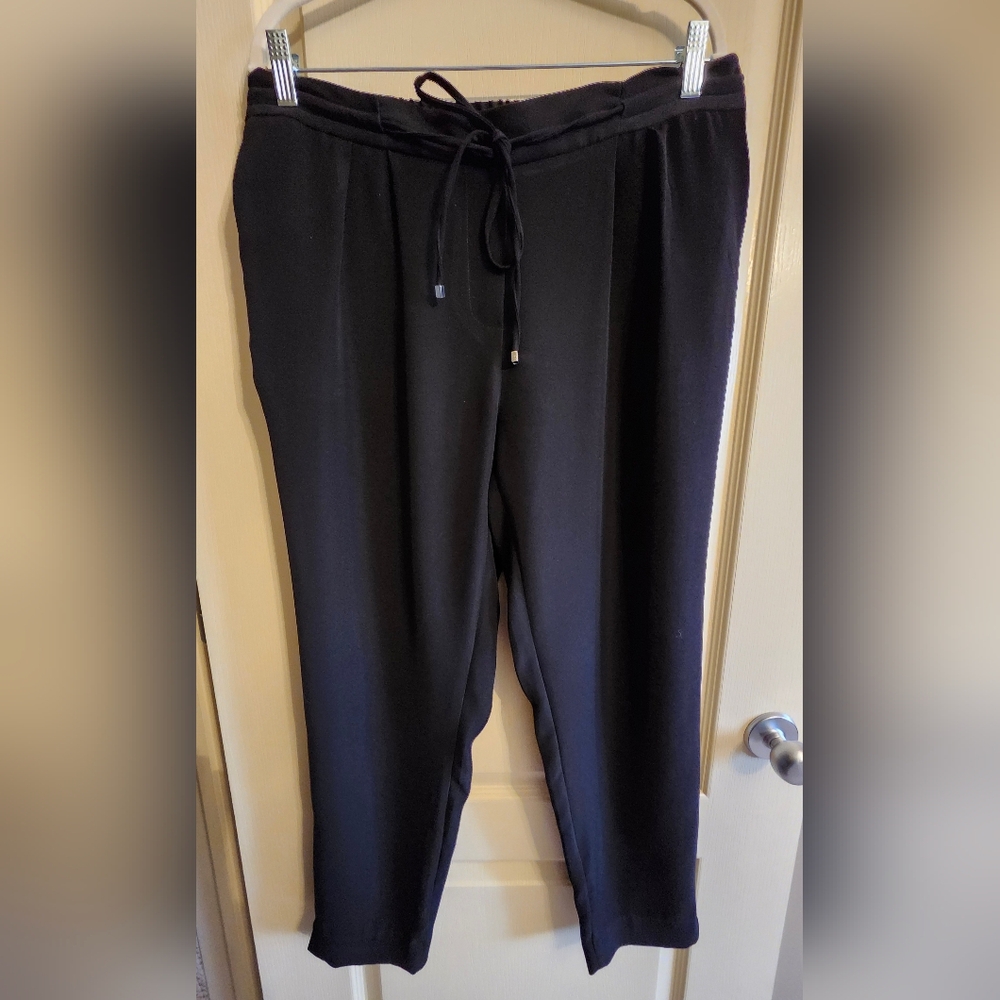 DEX Black Drawstring Woman's Ankle-Length Pull On Pants. Size Large 🖤